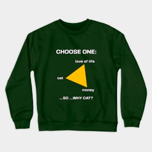 Choose your cat, money, love of life Crewneck Sweatshirt